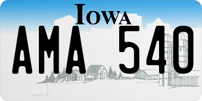 IA license plate AMA540