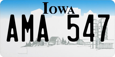 IA license plate AMA547