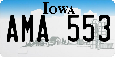 IA license plate AMA553