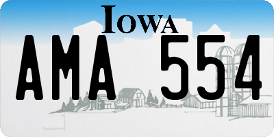 IA license plate AMA554