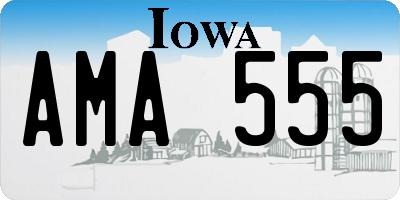 IA license plate AMA555