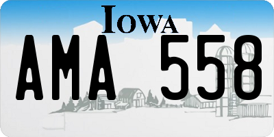 IA license plate AMA558