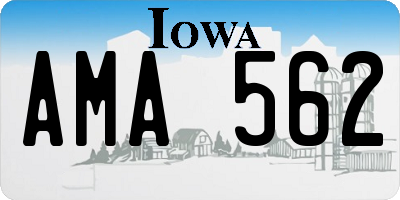 IA license plate AMA562