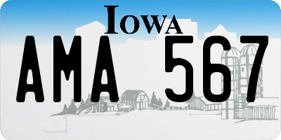 IA license plate AMA567
