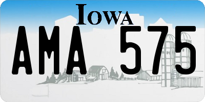 IA license plate AMA575