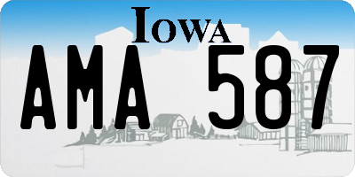 IA license plate AMA587