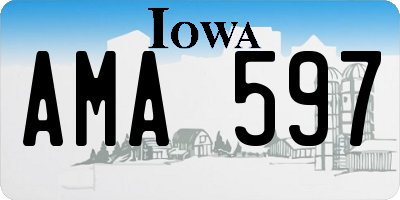 IA license plate AMA597