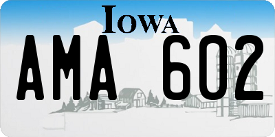 IA license plate AMA602