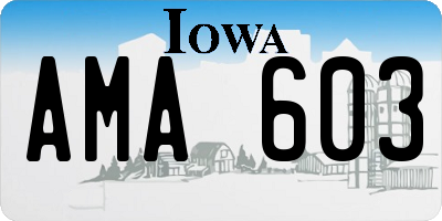 IA license plate AMA603
