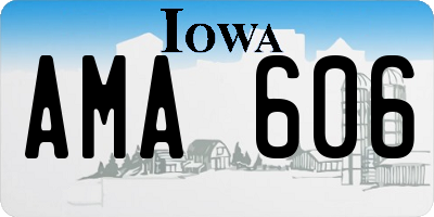 IA license plate AMA606