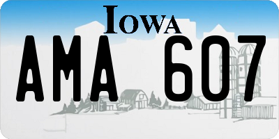 IA license plate AMA607