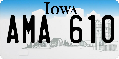 IA license plate AMA610
