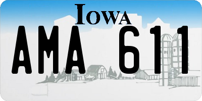 IA license plate AMA611