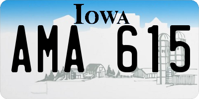 IA license plate AMA615