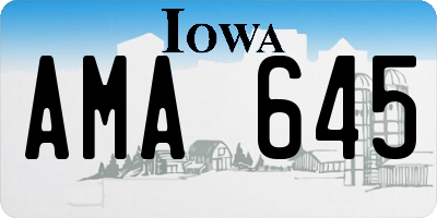 IA license plate AMA645