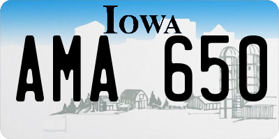 IA license plate AMA650