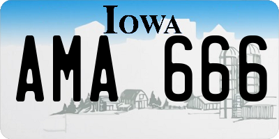 IA license plate AMA666