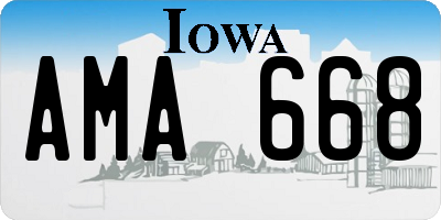 IA license plate AMA668