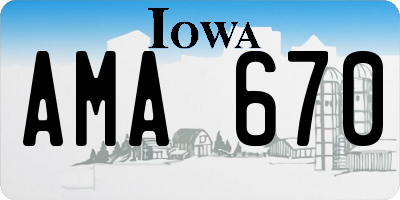 IA license plate AMA670