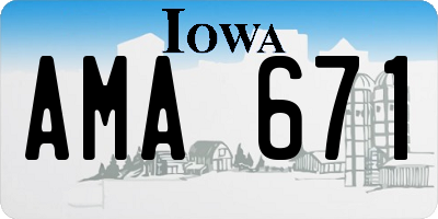 IA license plate AMA671