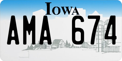 IA license plate AMA674