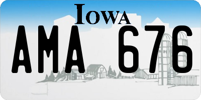 IA license plate AMA676