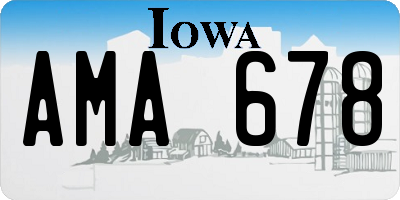 IA license plate AMA678