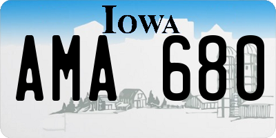 IA license plate AMA680