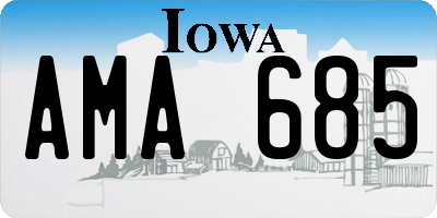 IA license plate AMA685