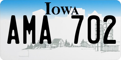 IA license plate AMA702