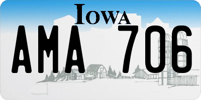 IA license plate AMA706
