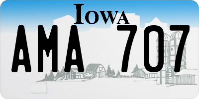 IA license plate AMA707