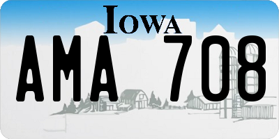 IA license plate AMA708