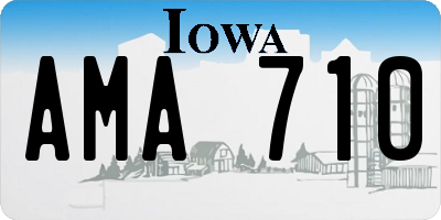 IA license plate AMA710