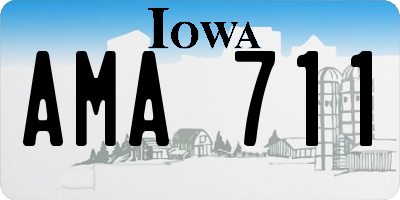 IA license plate AMA711