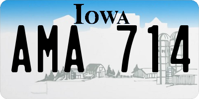 IA license plate AMA714
