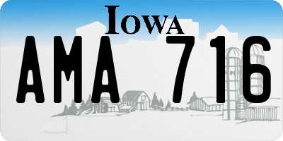 IA license plate AMA716
