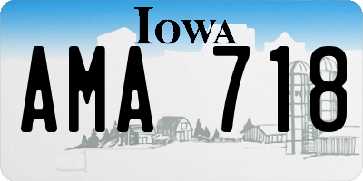 IA license plate AMA718