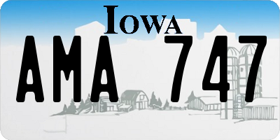 IA license plate AMA747