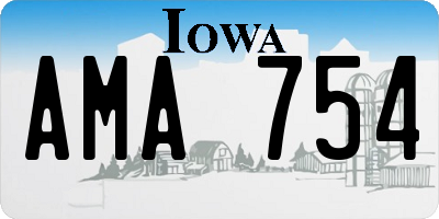 IA license plate AMA754