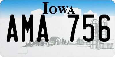 IA license plate AMA756