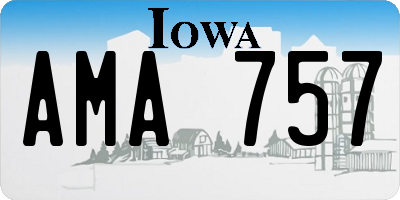 IA license plate AMA757
