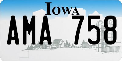 IA license plate AMA758