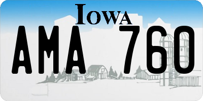 IA license plate AMA760