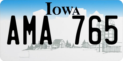 IA license plate AMA765