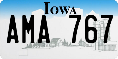 IA license plate AMA767