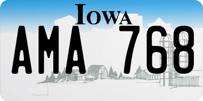 IA license plate AMA768