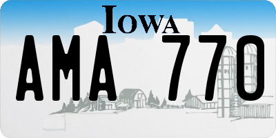 IA license plate AMA770