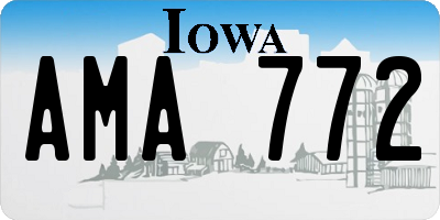 IA license plate AMA772