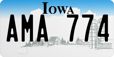 IA license plate AMA774